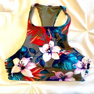 Hollister Tropical High Neck Halter Swimsuit Top